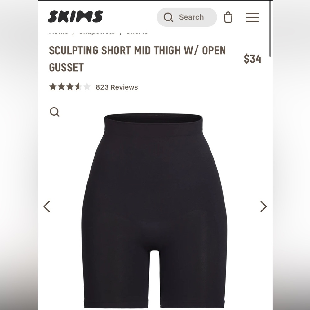 No BOX - Skims sculpting short mid thigh w open gusset